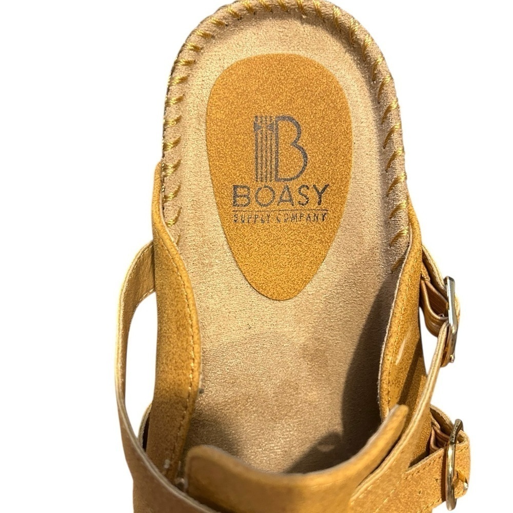 BOASY SUPPLY COMPANY Tampa Cork Suede Clog Padded Comfort Footbed Mink Brown NEW - Picture 8 of 11